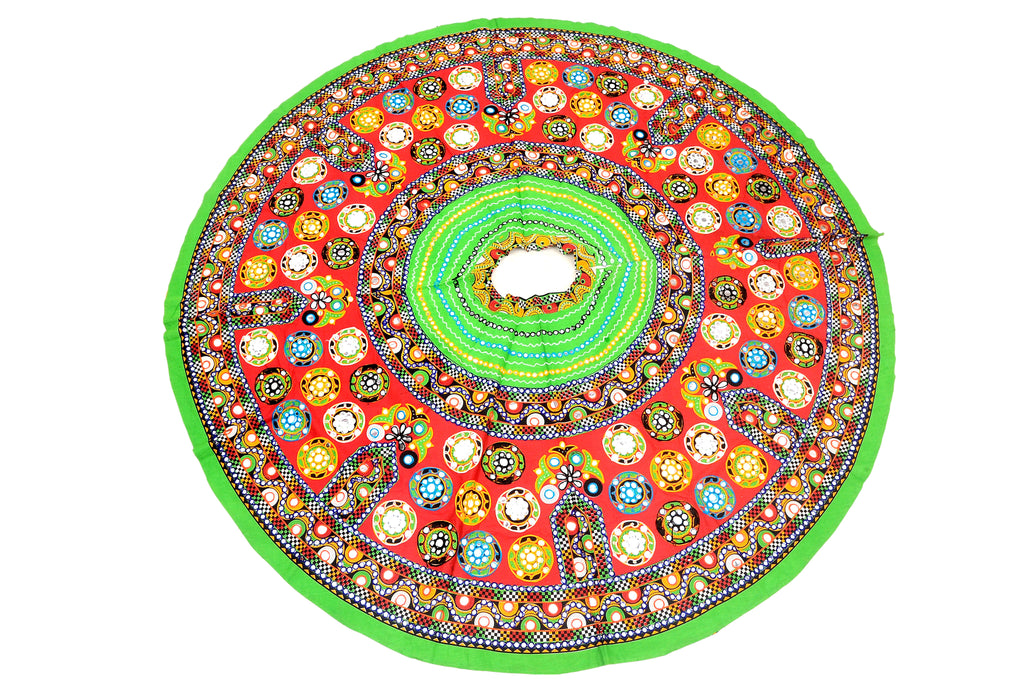 Banjara India Cotton Long Flair Aari Embroidery Kutch Work (Lehenga Choli) Chaniya Choli Set with Dupatta-GOL04