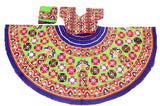 Banjara India Cotton Long Flair Aari Embroidery Kutch Work (Lehenga Choli) Chaniya Choli Set with Dupatta-GOL05