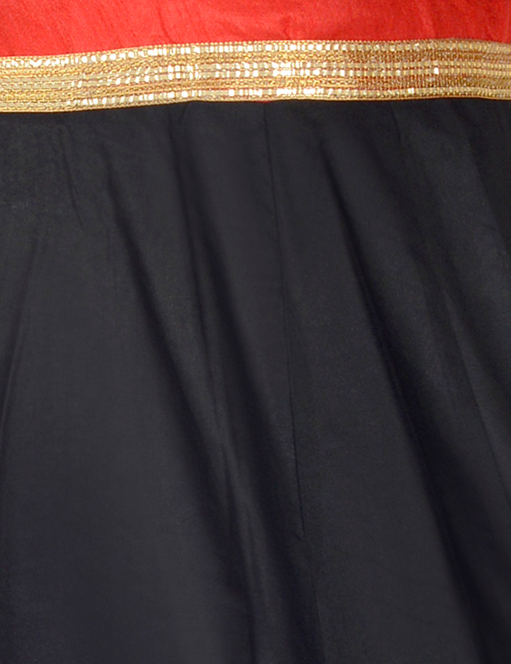 Gotta Work Long Flair Cotton Skirt/Chaniya - GotaSkirt-Black
