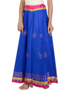 Gotta Work Long Flair Cotton Skirt/Chaniya - GotaSkirt-Blue