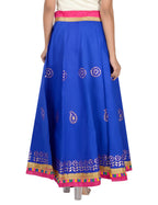 Gotta Work Long Flair Cotton Skirt/Chaniya - GotaSkirt-Blue