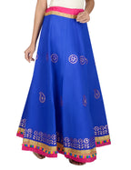 Gotta Work Long Flair Cotton Skirt/Chaniya - GotaSkirt-Blue