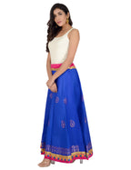 Gotta Work Long Flair Cotton Skirt/Chaniya - GotaSkirt-Blue