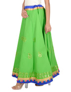 Gotta Work Long Flair Cotton Skirt/Chaniya - GotaSkirt-Green