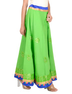Gotta Work Long Flair Cotton Skirt/Chaniya - GotaSkirt-Green