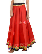 Gotta Work Long Flair Cotton Skirt/Chaniya - GotaSkirt-Red