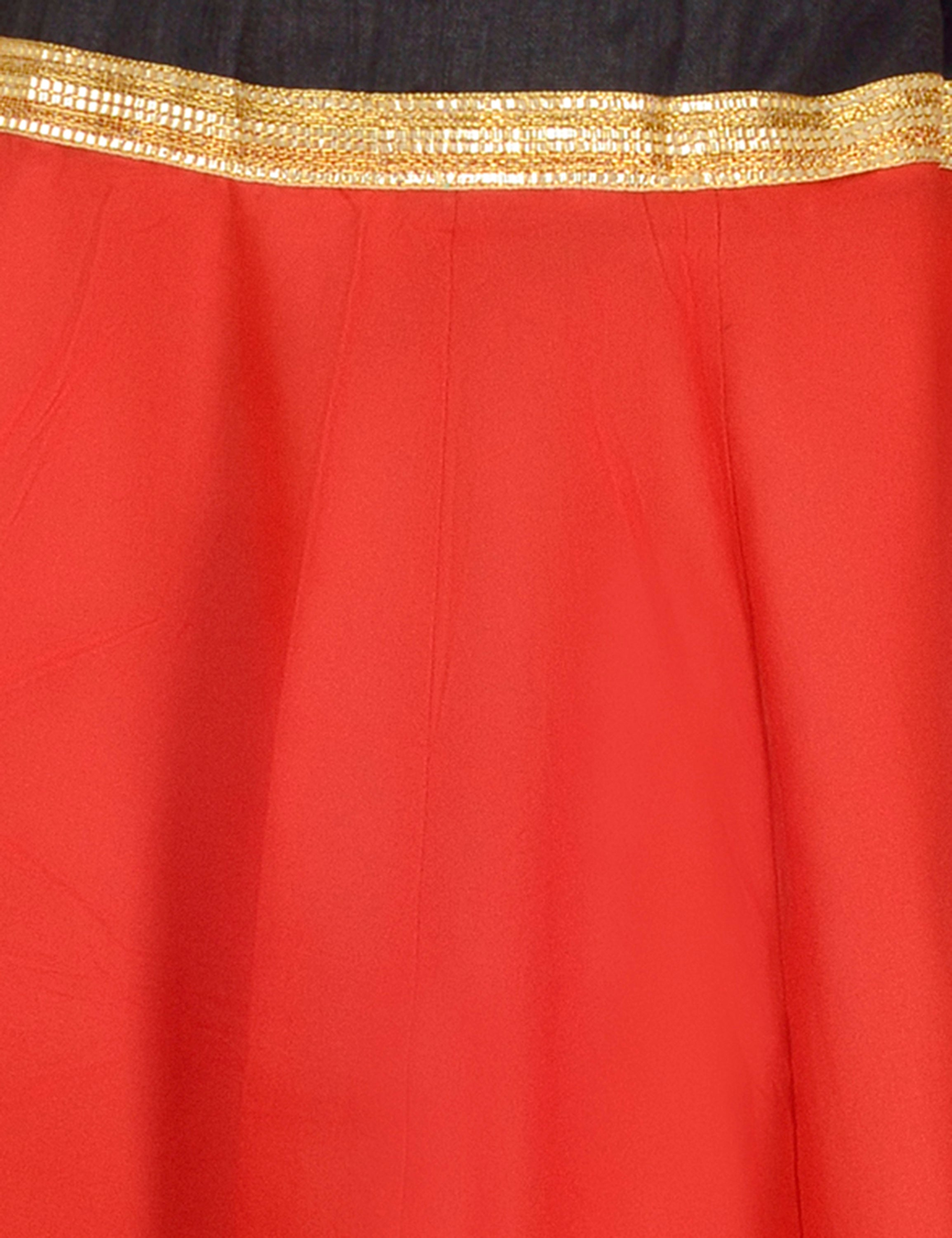 Gotta Work Long Flair Cotton Skirt/Chaniya - GotaSkirt-Red