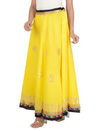 Gotta Work Long Flair Cotton Skirt/Chaniya - GotaSkirt-Yellow
