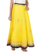 Gotta Work Long Flair Cotton Skirt/Chaniya - GotaSkirt-Yellow