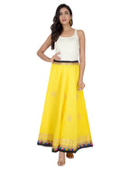 Gotta Work Long Flair Cotton Skirt/Chaniya - GotaSkirt-Yellow