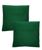Kutch Work Cotton Handicraft Embroidered Cushion Covers 16x16 inches - Pack of 2- Green