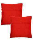 Kutch Work Cotton Handicraft Embroidered Cushion Covers 16x16 inches - Pack of 2- Red