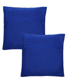 Kutch Work Cotton Handicraft Embroidered Cushion Covers 16x16 inches - Pack of 2- Blue