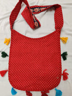 Cotton Kutchi Embroidered Haathi Bag-Red