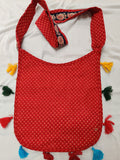 Cotton Kutchi Embroidered Haathi Bag-Red