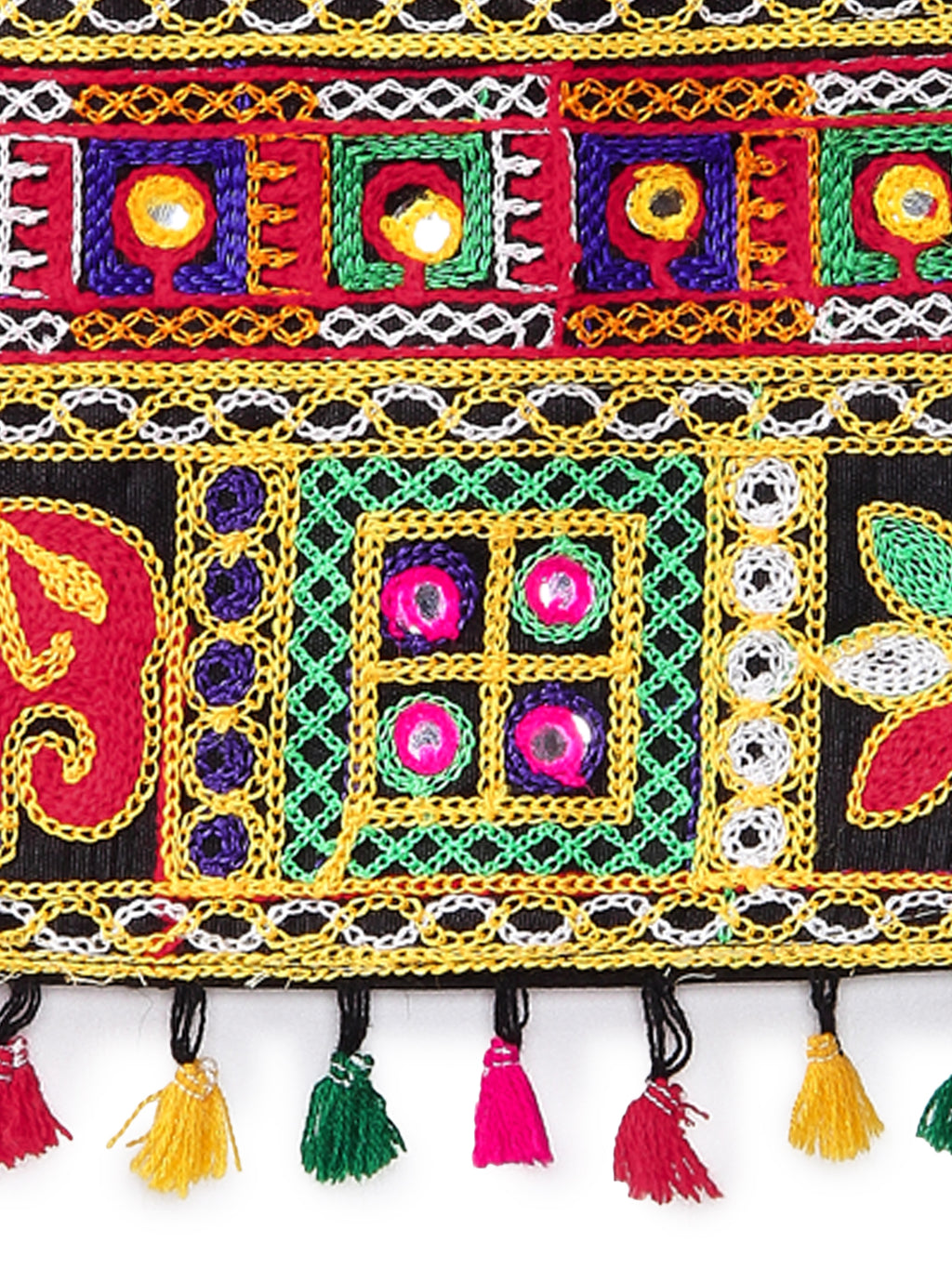 Banjara India Kutchi Emboidered Black Girls Chaniya Choli with Dupatta (CC-WILD) - Blue