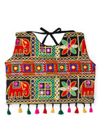 Banjara India Kutchi Embroidered Black Girls Chaniya Choli with Dupatta (CC-WILD) - Yellow