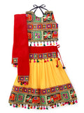 Banjara India Kutchi Embroidered Black Girls Chaniya Choli with Dupatta (CC-WILD) - Yellow