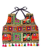 Banjara India Kutchi Emboidered Black Girls Chaniya Choli with Dupatta (CC-WILD) - Green