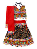 Banjara India Kutchi Emboidered Black Girls Chaniya Choli with Dupatta (CC-RJS) - Black