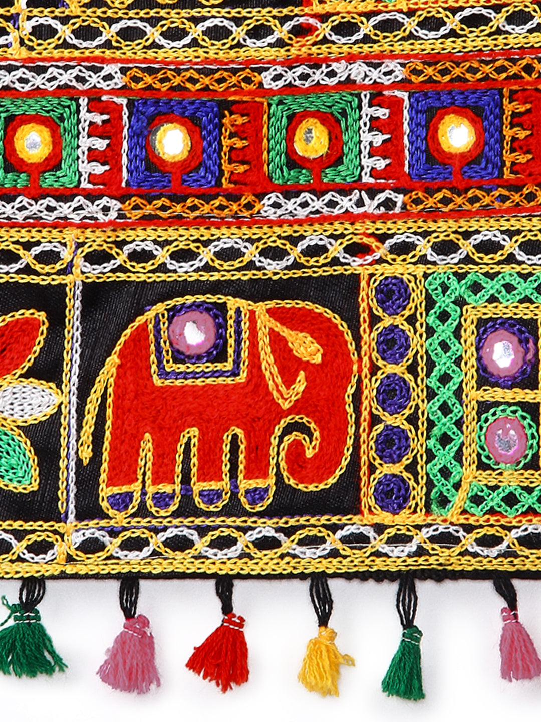Banjara India Kutchi Emboidered Black Girls Chaniya Choli with Dupatta (CC-WILD) - Black