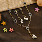 Charms Collection Gold Plated Pendant Set with Earrings for Women (NECK-09)