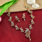 Charms Designer Gold Plated Peacock Jewellery Set for Women (NECK-23)