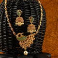 Charms Collection Gold Plated Pendant Set with Earrings for Women (NECK-08)