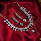 Charms Sparkling AD Jewellery Set with Earrings for Women/Girls (NECK-17)