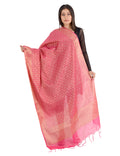 Banarasi Kora Silk Zari Dupatta - Karina-Pink