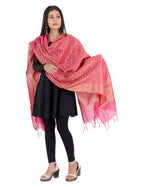 Banarasi Kora Silk Zari Dupatta - Karina-Pink