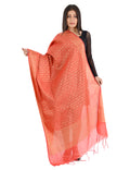 Banarasi Kora Silk Zari Dupatta - Karina-Red