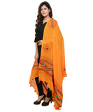 Banjara India Women's Pure Cotton Real Mirrorwork & Hand Embroidery Dupatta (Kuchi Lehriya) Light Orange - KCH07 - Banjara India