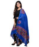 Banjara India Women's Pure Cotton Real Mirrorwork & Hand Embroidery Dupatta (Kuchi Lehriya) Blue - KCH12 - Banjara India