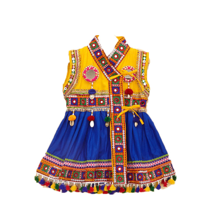 Embroidered Kedia Dhoti Set For Boys & Girls- KD-BGD-Blue
