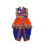 Embroidered Kedia Dhoti Set For Boys & Girls- KD-BGD-Orange
