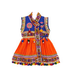 Embroidered Kedia Dhoti Set For Boys & Girls- KD-BGD-Orange