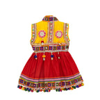 Embroidered Kedia Dhoti Set For Boys & Girls- KD-BGD-Red
