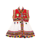 Embroidered Kedia Dhoti Set For Boys & Girls- KD-BGD-White