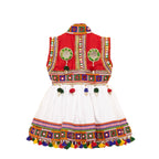 Embroidered Kedia Dhoti Set For Boys & Girls- KD-BGD-White