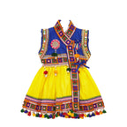 Embroidered Kedia Dhoti Set For Boys & Girls- KD-BGD-Yellow