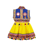 Embroidered Kedia Dhoti Set For Boys & Girls- KD-BGD-Yellow