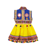 Embroidered Kedia Dhoti Set For Boys & Girls- KD-BGD-Yellow