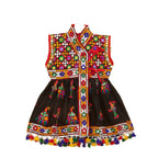 Embroidered Kedia Dhoti Set For Boys & Girls- KD-RGR-Black