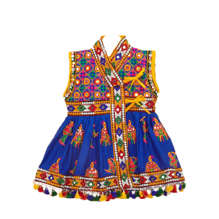 Embroidered Kedia Dhoti Set For Boys & Girls- KD-RGR-Blue