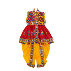 Embroidered Kedia Dhoti Set For Boys & Girls- KD-RGR-Red