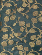 Banarasi Kora Silk Kiara Butti Dupatta- Green
