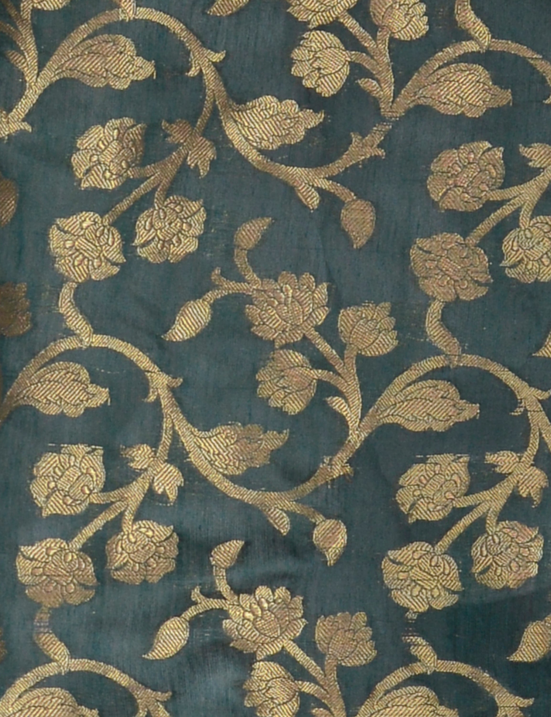 Banarasi Kora Silk Kiara Butti Dupatta- Green