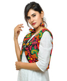 Cotton Kutchi Embroidered Short Jacket/Koti/Shrug (Keri Allover) BLACK - KJK01