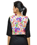 Cotton Kutchi Embroidered Short Jacket/Koti/Shrug (Keri Allover) WHITE - KJK02